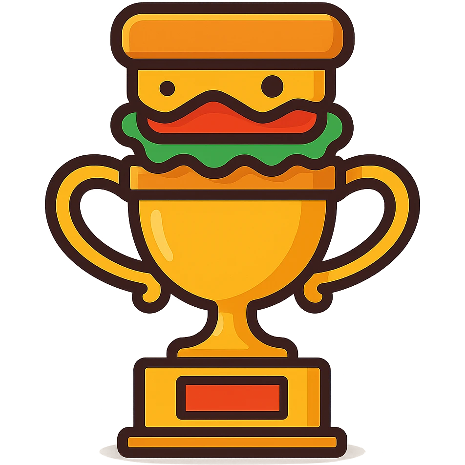 cartoon trophy with sandwich layers emoji