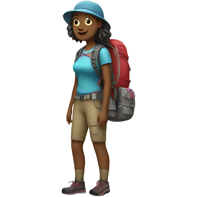 Girls backpacking  emoji