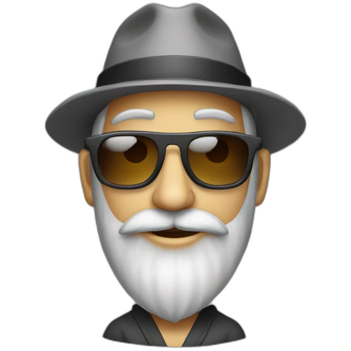 Little slim grey rabbi with sunglasses emoji