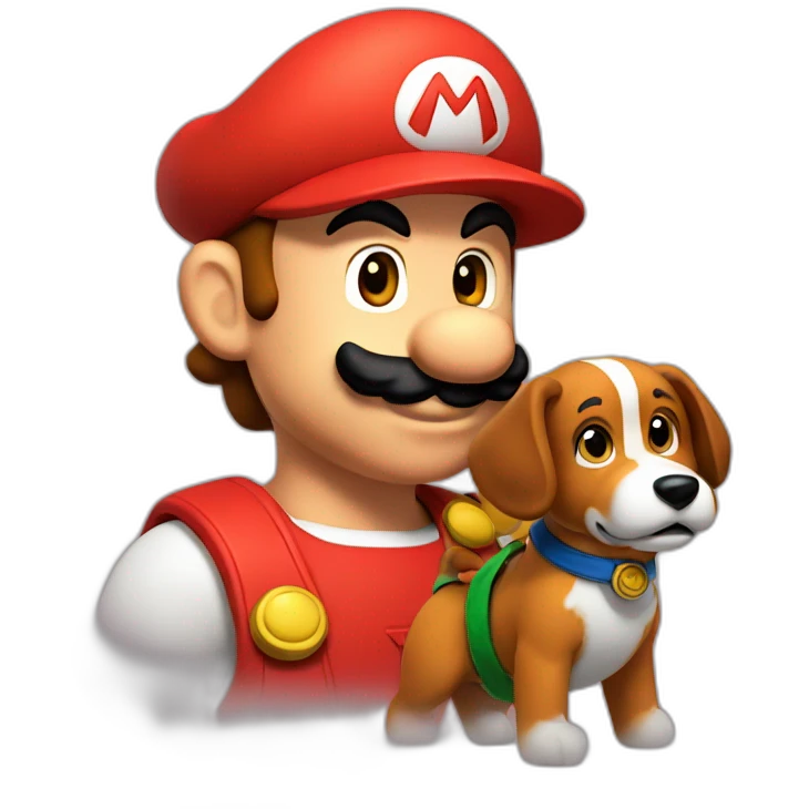 Mario with dog emoji