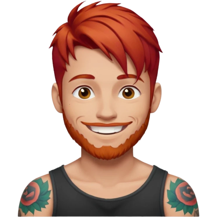 man with red hair and tattoos emoji