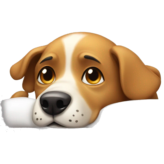 A dog going to bed emoji