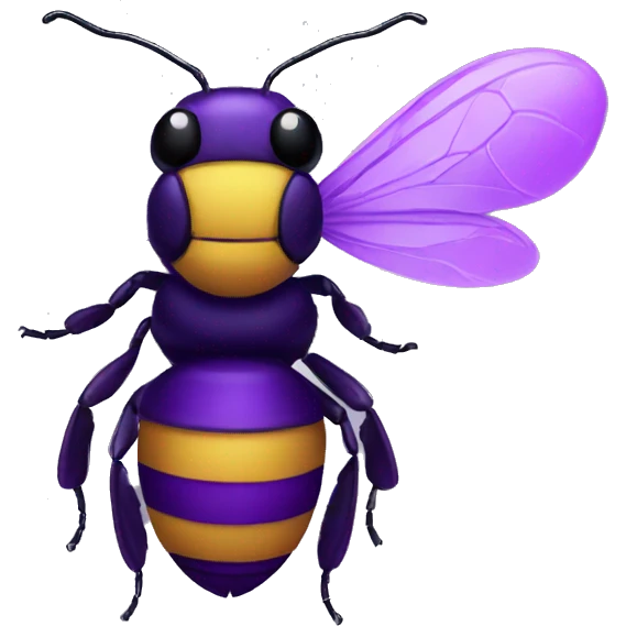 purple bee emoji