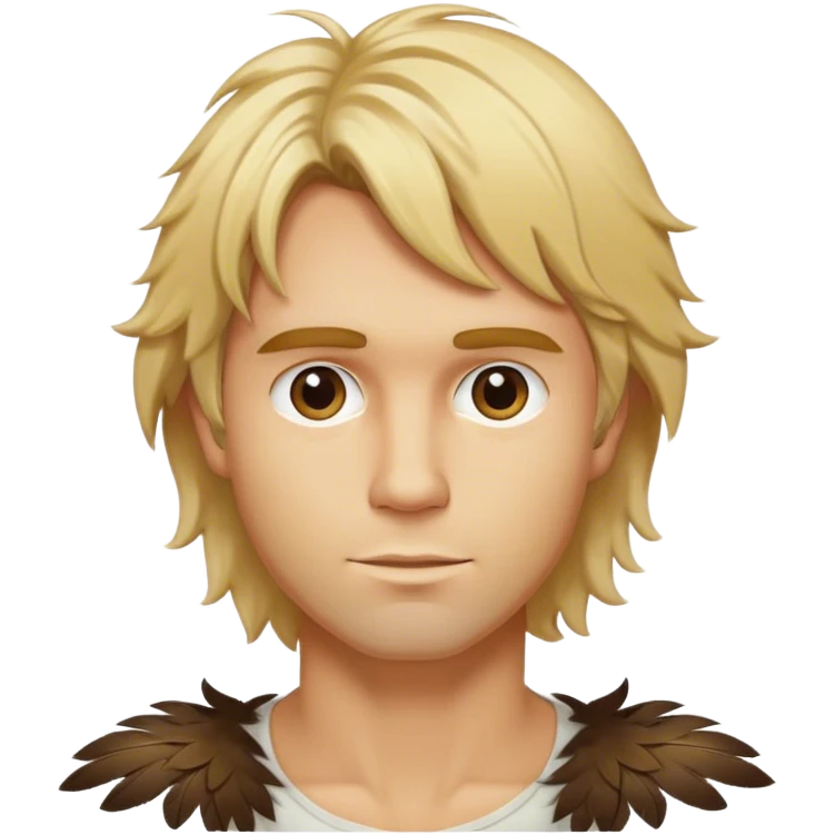 blonde male hair shaggy mid length layers with feathered texture emoji