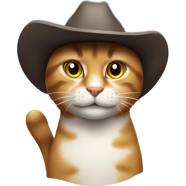 A smirking cat with a cowboy hat emoji