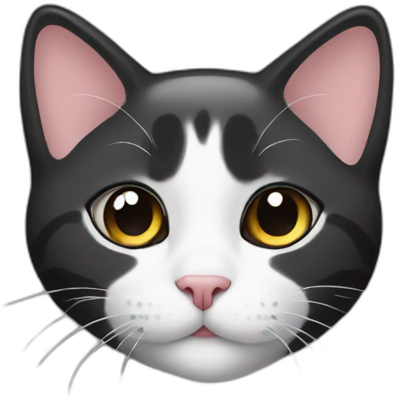 Heart with white and black head cat emoji