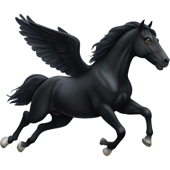 Flying black horse emoji