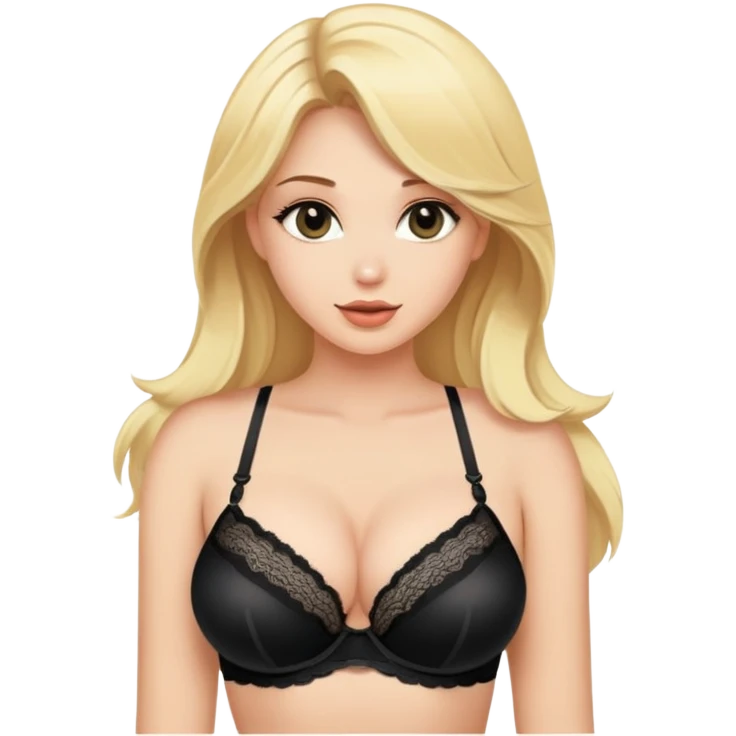 big tits blondies in black lingerie emoji