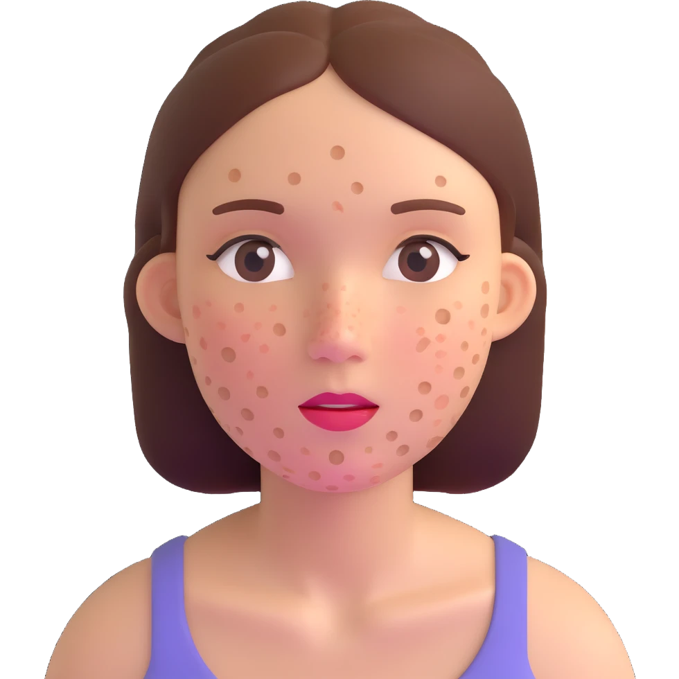 chica con acné en el rostro emoji