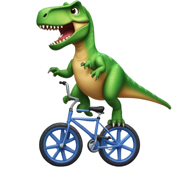 Dinosaur riding unicycle  emoji