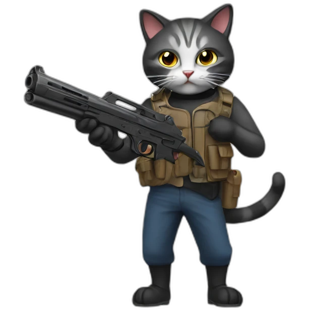 cat with a gun emoji