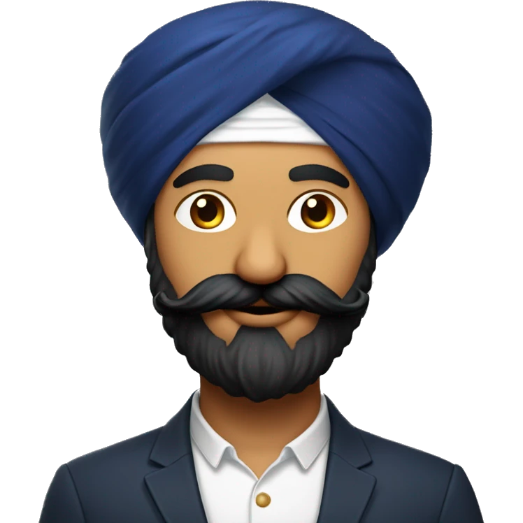 Punjabi Sikh with big curly moustache and cobra emoji