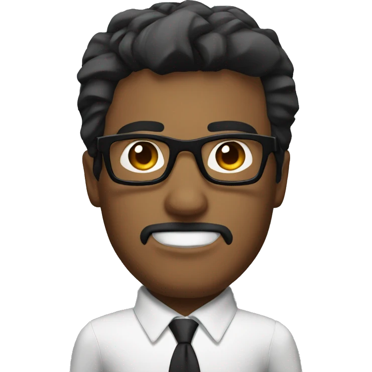 iron man with a black glasses,and we can see his handsome face emoji