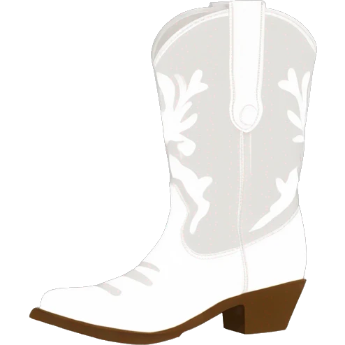 White santiag boot originally with pattern emoji