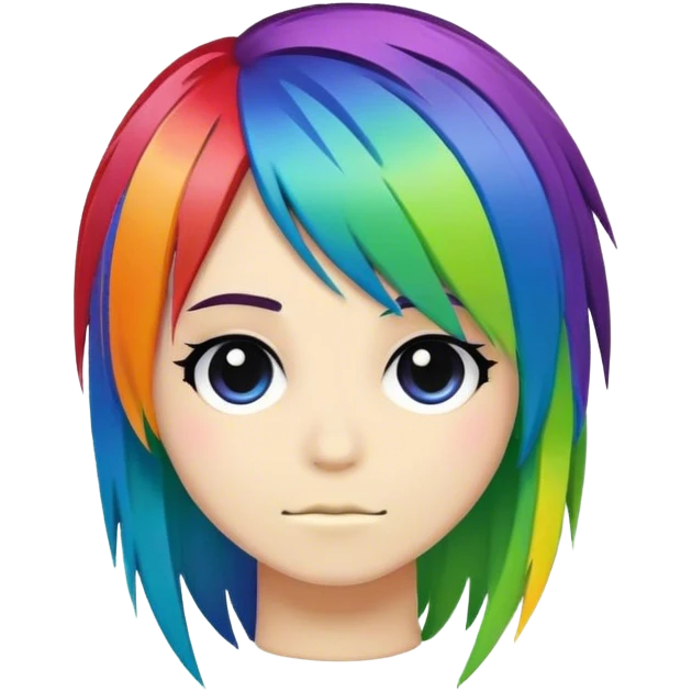 layered rainbow emo hair emoji