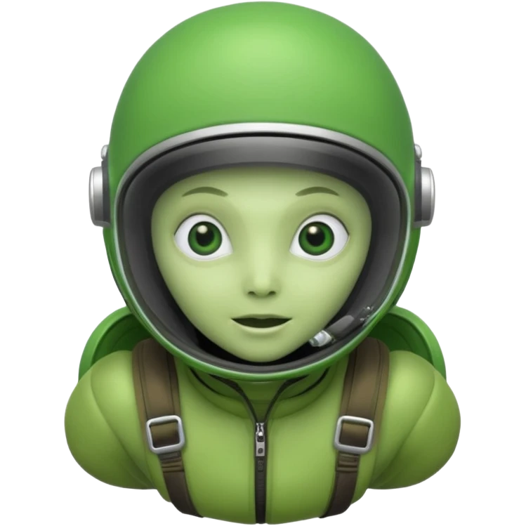 Skydiving alien emoji