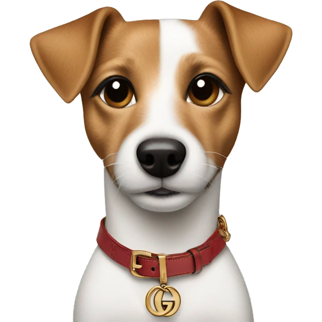 jack russell terrier light brown wearing gucci emoji