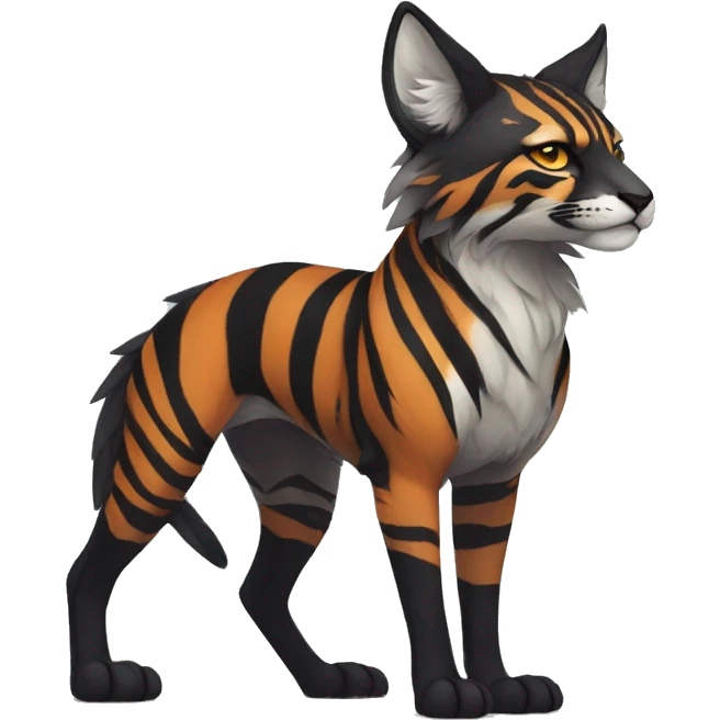 Cool Edgy Vernid species with edgy stripe markings by LiLaiRa full body emoji