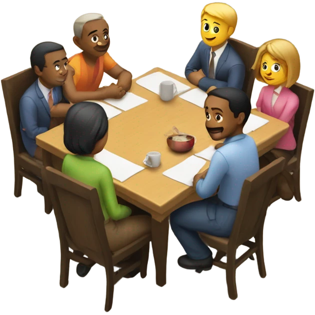 group sitting at a table emoji