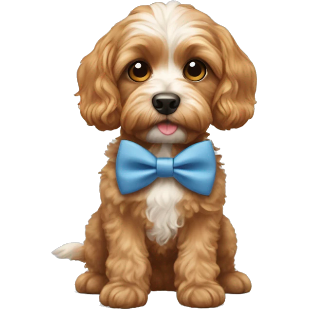 cavapoo with a bow tie  emoji