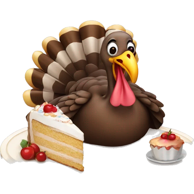 Turkey eating a cake emoji