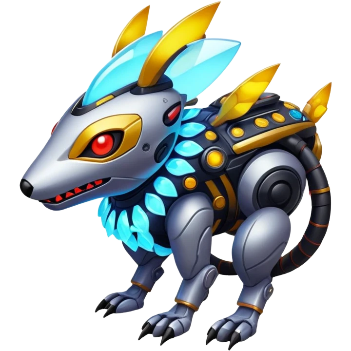  exotic modern cyber-Protogen-Fakémon-Pokémon-Vernid-creature emoji