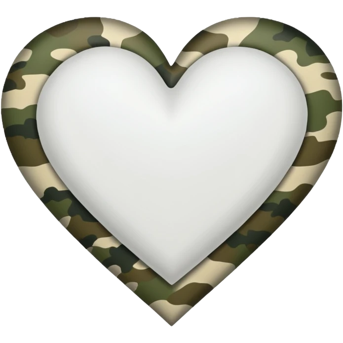 white heart with a camouflage pattern emoji