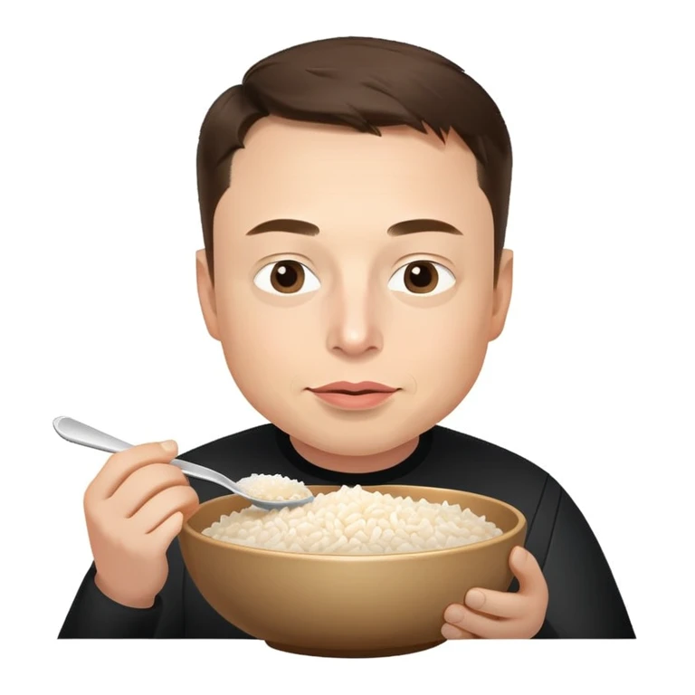 elon musk eats rice emoji