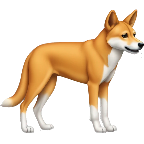 female dingo, orange, full body thick emoji