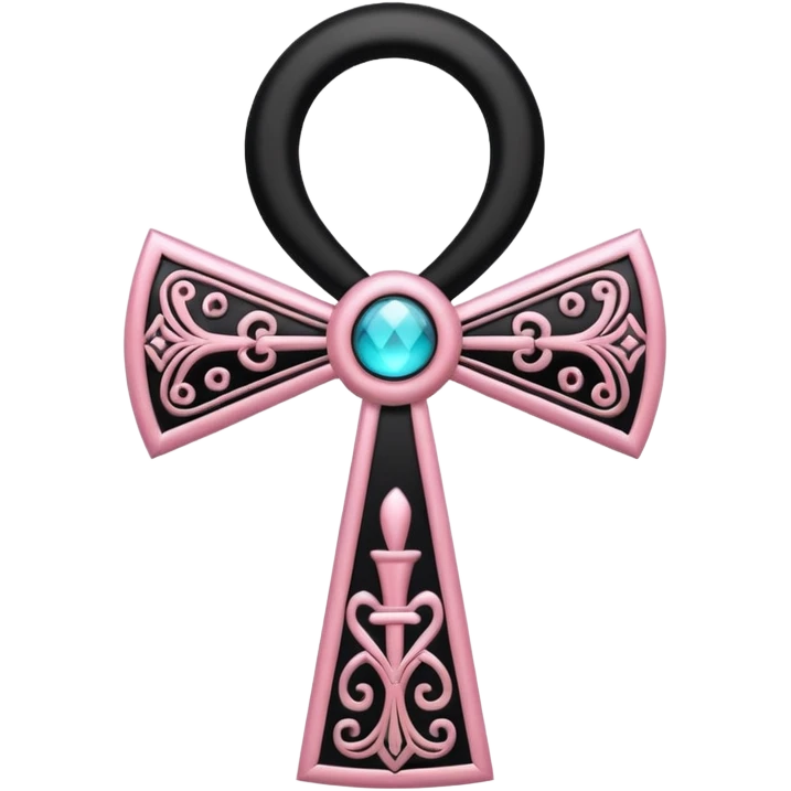 Ankh Light pink and black  emoji