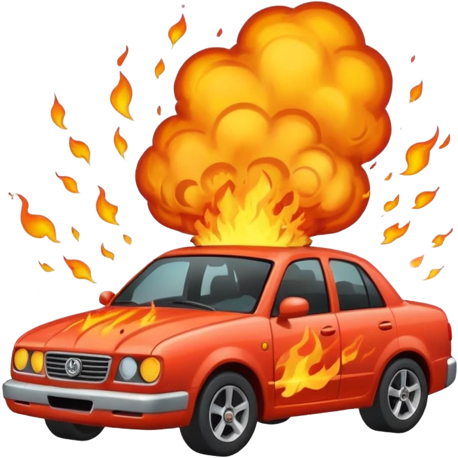 Car exploding emoji