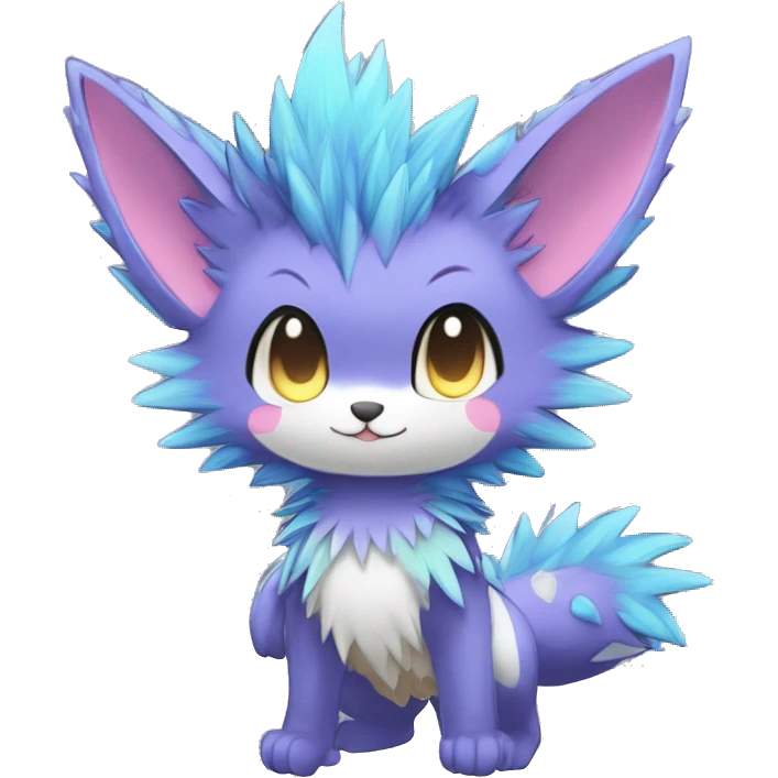 Anthro Scalie Spiky Cool Edgy Magical Shiny Colorful Pastel Sparkle Kemono-style Chibi Fantasy-Animal-Fakémon-Pokémon-Hybrid Fur Sona Aesthetic Full Body emoji