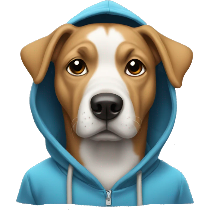 Dog wearing a hoodie emoji