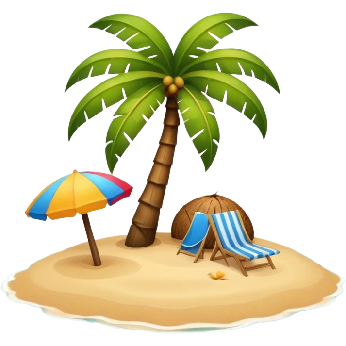 island with a coconut tree and beach emoji