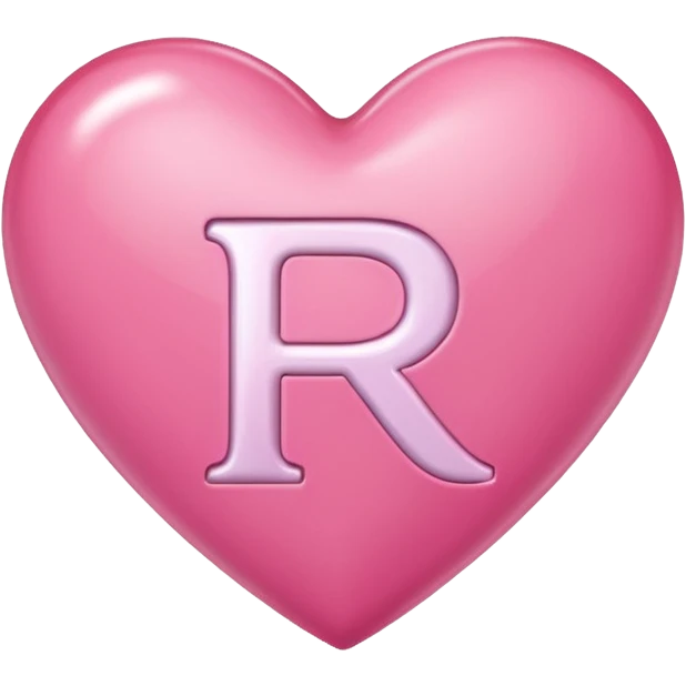 Make a pink heart with an R in the middle emoji
