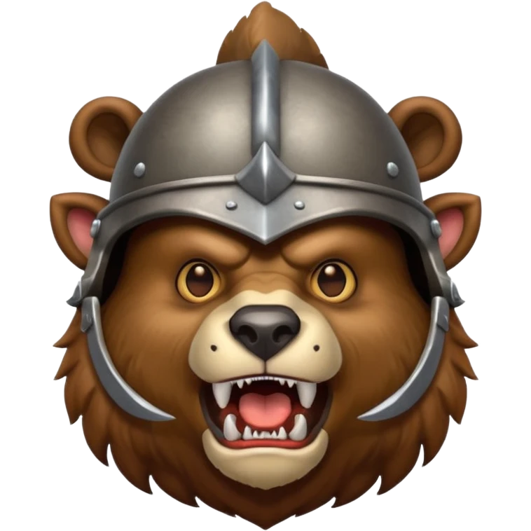 Bear wearing horned helmet growling emoji