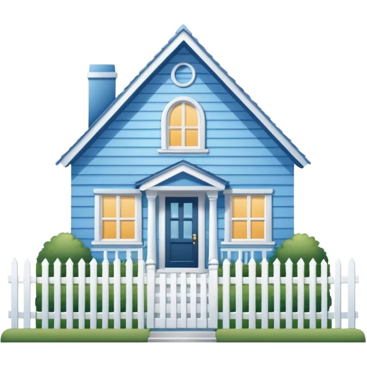 Blue house cute emoji