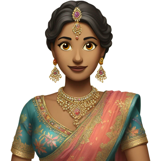 Indian woman in lengha  emoji