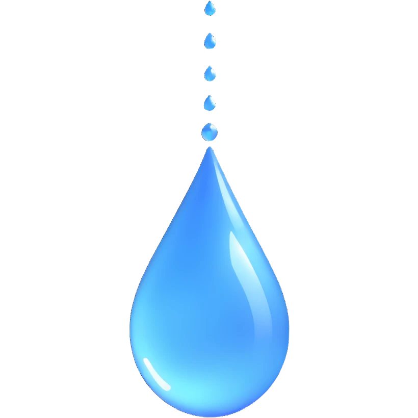 realistic water drop with reflection emoji