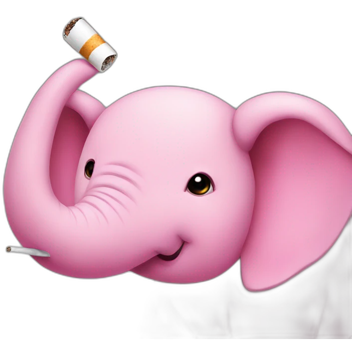 Pink elephant with a cigarette emoji