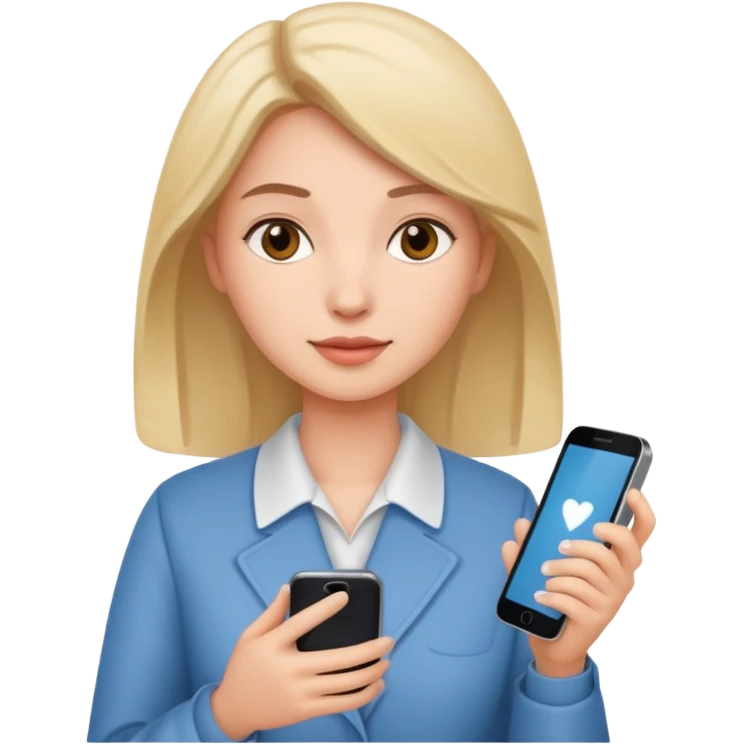 same woman but changing documents to phone emoji