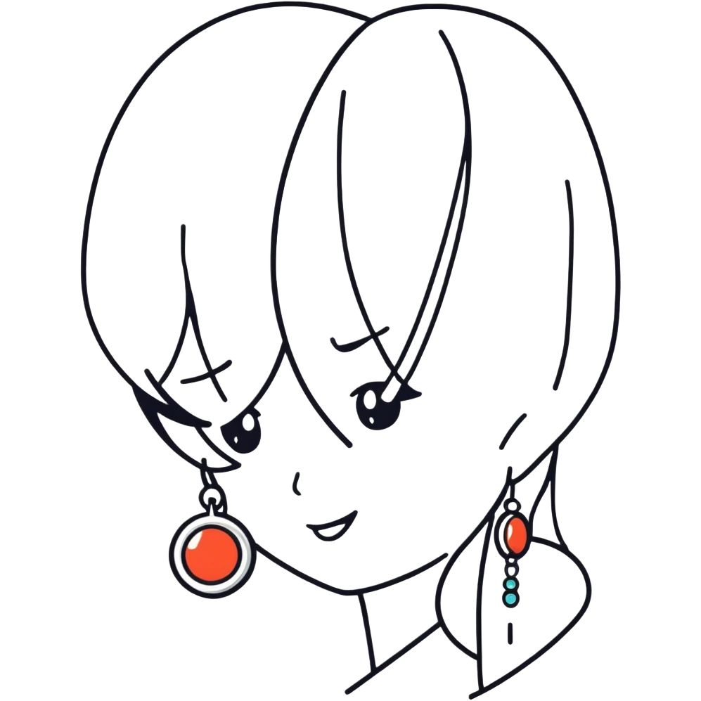 girl with black hair jewelry emoji