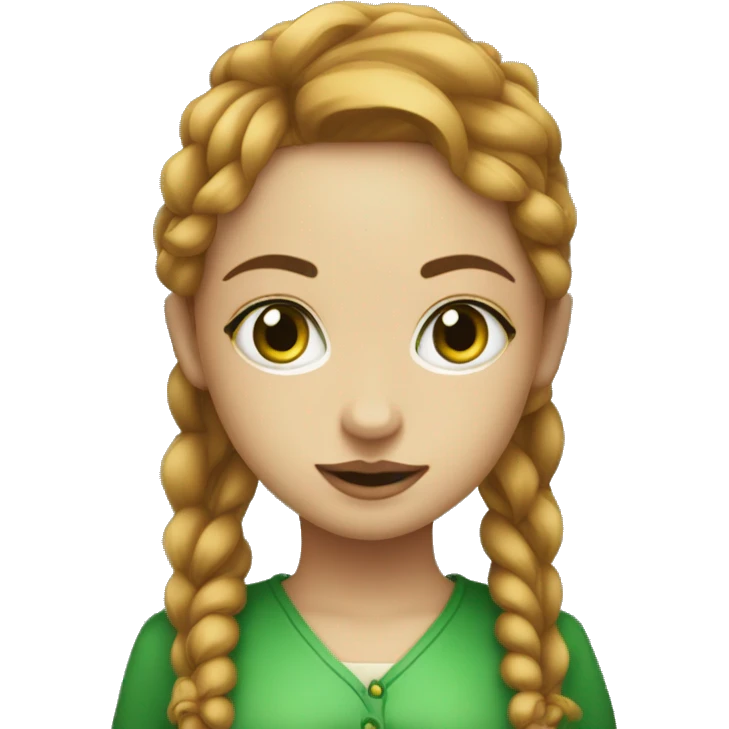 Menina ruiva com sardas e olhos verdes limao emoji