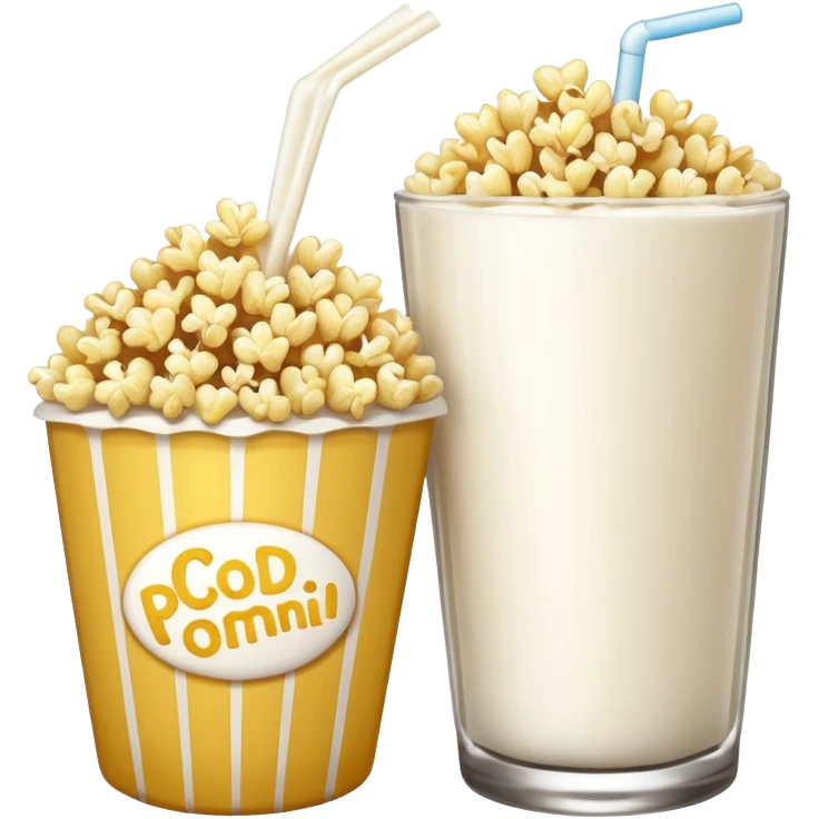 popcorn sebelah secawan susu emoji