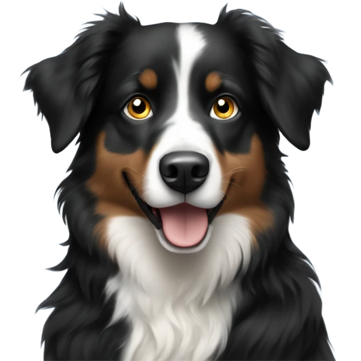 Black and white Australian shepherd  blue eyes emoji
