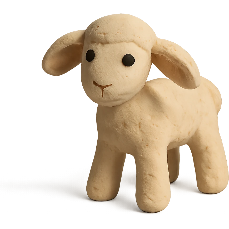 claymation style lamb emoji