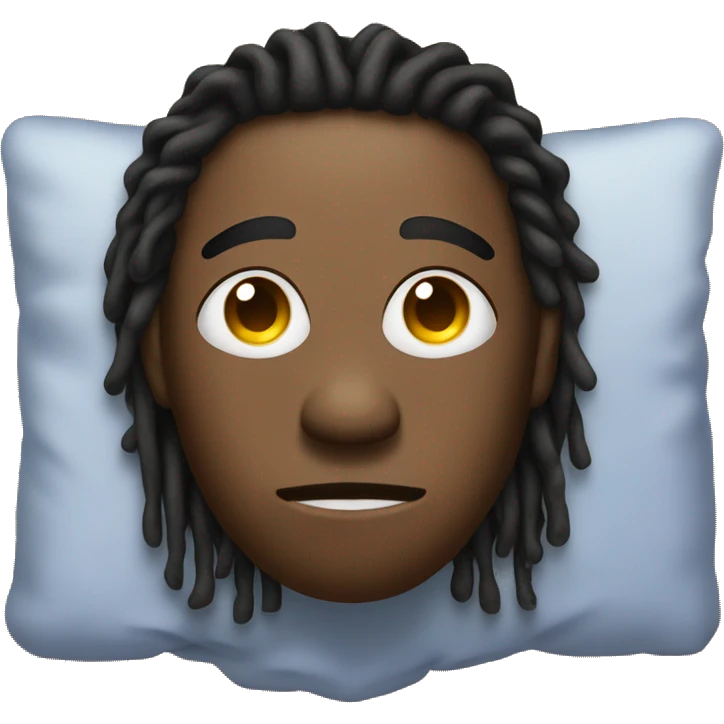 “Black man with dreadlocks, sick in bed, flushed face.” emoji
