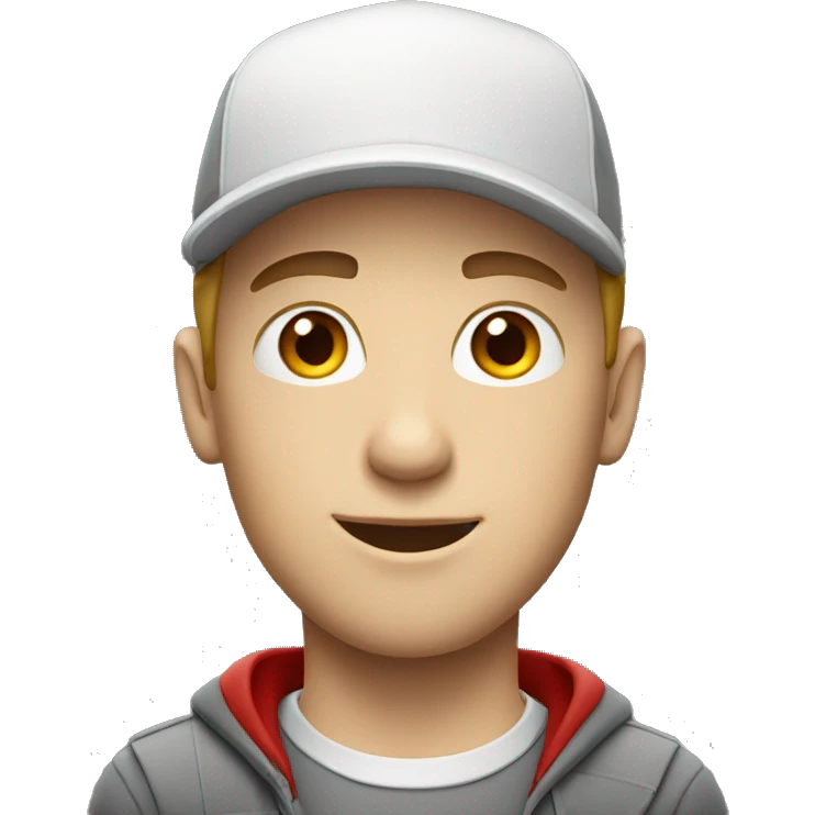 a white young man with a red cap emoji