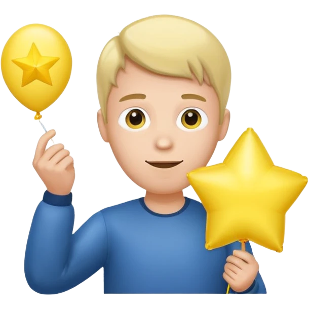man holding star yellow balloon  emoji