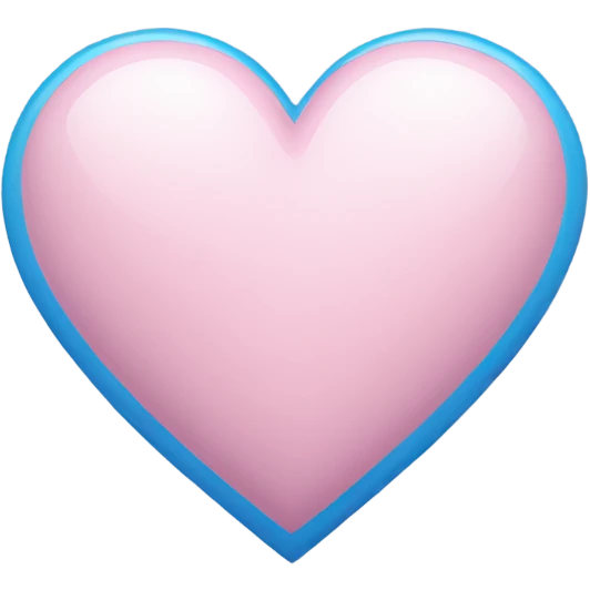 Light pink heart with blue  emoji